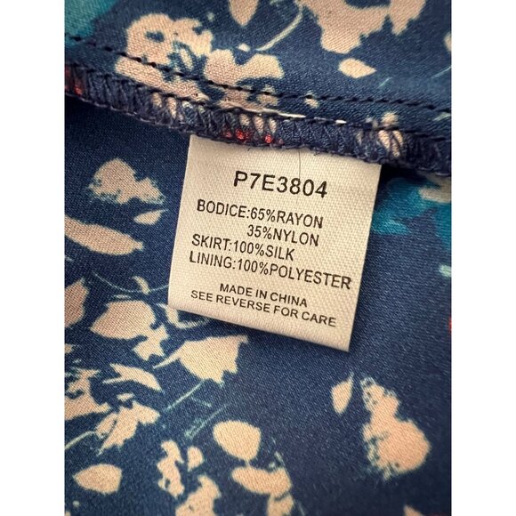 Parker Waverly Knit Crochet Dress Floral Red White Blue Halter Mini Ruffle 0 - Picture 8 of 10